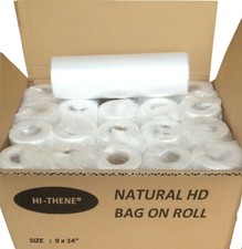 HD Natural Clear Polythene BAGS ON ROLL 9 x14"| Food/Fruit Butchers Counter Bags
