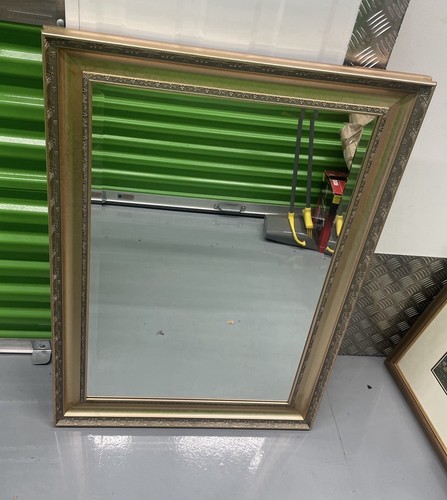 Large mirror wooden gold - in,