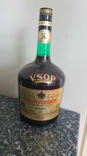 Courvoisier brandy bottle - bottle, ice