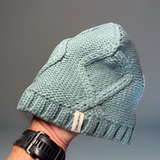 Billabong Women’s Knitted Beanie Hat Green Cable Knit Fleece Lined Winter Ski