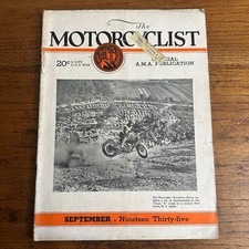Vintage Motorcyclist Magazine September 1935 Hillclimber Brownie Harley Indian