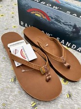 Rainbow Sandals Ladies Size XL Leather Tan Flip Flops *BNWT*