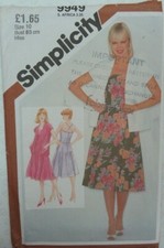Simplicity 9949 Sewing Pattern Ladies Sundress Cross strap Gored Skirt Jacket 10