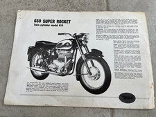 BSA 650 Super Rocket A10 Sales A4 Card Classic Motorcycle bike