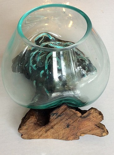 Glass vase candle holder - vase,