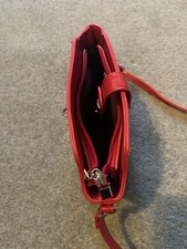Faux Leather Red Shoulder Bag
