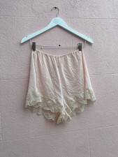 Vintage 1950s 1940s pink knickers tap pants nylon with floral lace trim