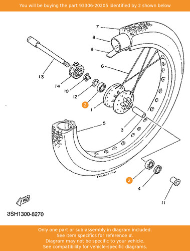 Yamaha bearing 93306 - bearing,, 93306-20205