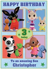 Personalised & Inspired Bing Theme Birthday Card (2 Designs)