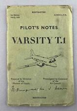 VICKERS VARSITY T.1 PILOTS NOTES ORIGINAL 1958 USED RAF PILOT'S