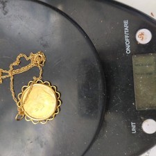 Victorian 1900 Full Sovereign In 9ct Mount And Chain