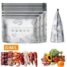 10/30PCS Reusable Aluminum Foil Sealable Storage Bags,  Resealable Vacuum Zipper