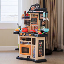 Kids Play Kitchen Pretend Kitchen Toy Set Cooking Role Gift w/Lights Sounds Gift