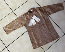 Prasad Boys Pink Gold Brocade Sherwani Wedding Top Kurta Pakistani Indian Size 2