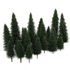 40pcs Model Pine Trees Deep Green Christmas Village HO O N Gauge Railway Layout