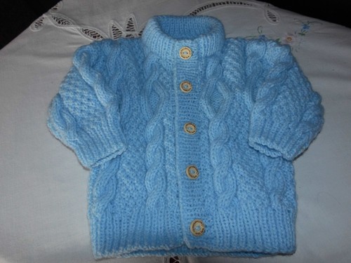 Hand knitted baby boy pale - knitted,