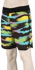 Volcom Zebra Shield Scallop Mod-Tech 18" Boardshorts - Black - New
