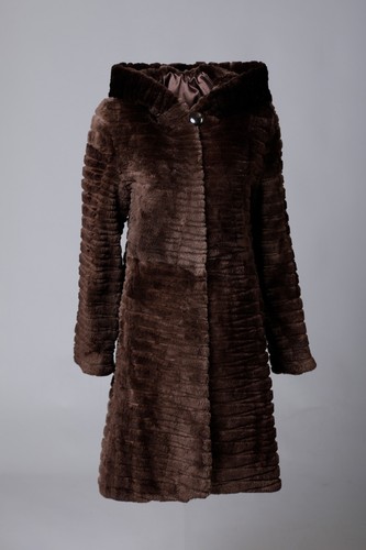 Brown sculpted sheared - brown,