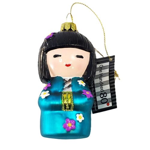 Kokeshi doll glass ornament - kokeshi,