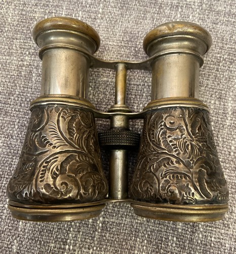 Silver victorian binoculars - silver,