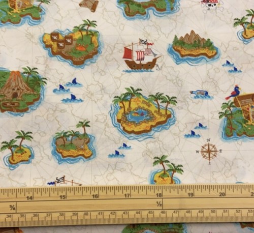 Fat quarter pirates island - fat,