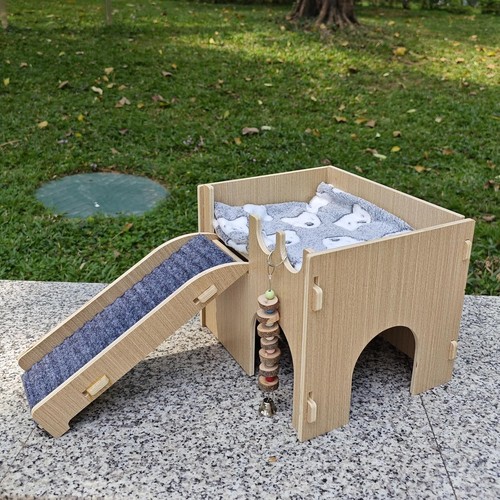 Guinea pig wooden hideout with - hideout,