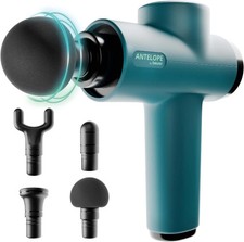 Beurer Antelope BOOM Massage Gun, Compact With 4 Attachments, Green