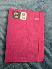 Letts A6 Diary 2025 – Week to View, Pink Faux Leather Cover	