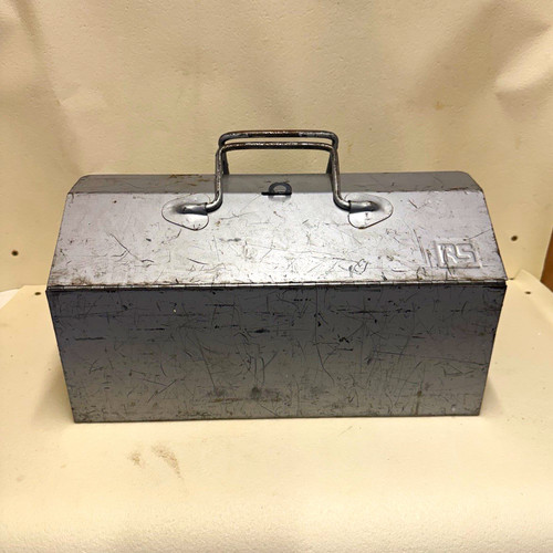 Vintage metal tool box - tool,