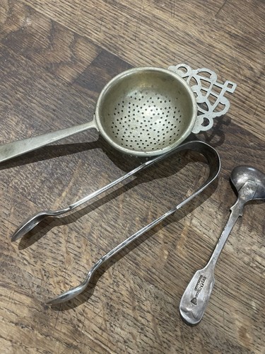 Antique silver tea strainer - antique,