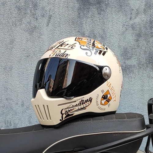 Retro motorcycle helmet full - retro,