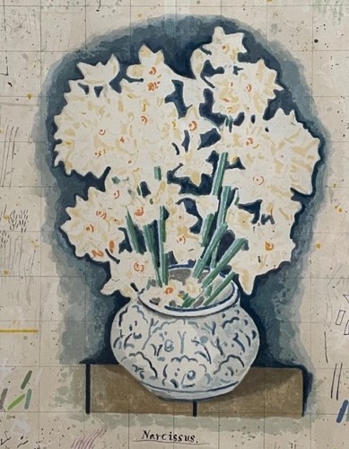 1984 narcissus vase - 1984, flowers