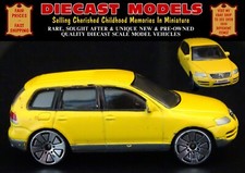STUNNING YELLOW VW TOUAREG TDI 4x4 SUV, 2002-2010; DIECAST 1/61 SCALE MODEL CAR
