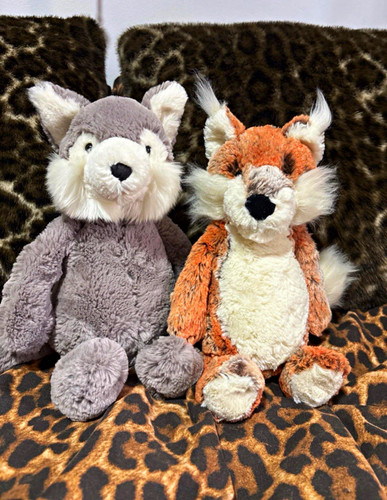 Jellycat fox grey wolf plush - &,