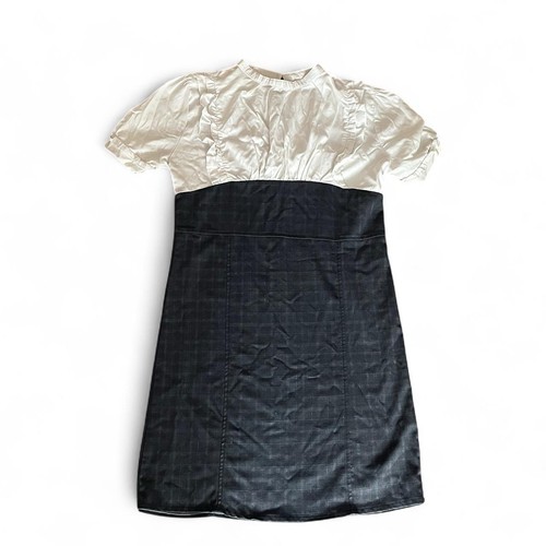 White and dark blue - , plaid