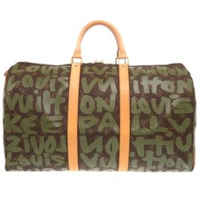 Louis Vuitton Keepall 50 Monogram Graffiti Khaki Boston Bag M92196 LV 0750 LOUIS