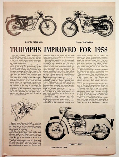 Triumph motorcycles article - motorcycles,