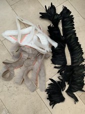 High Quality Duck & Peacock? Rooster? Feather Fringe Pink Beige White Black B40