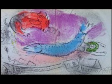 CHAGALL, THE BLUE FISH - 1957 - ORIGINAL LITHOGRAPH, MAEGHT