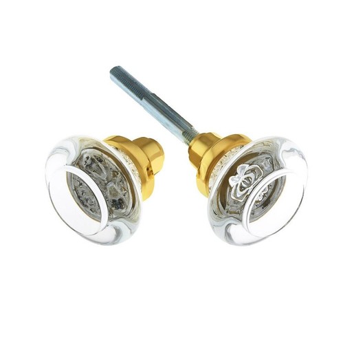 New pair round crystal door - new,