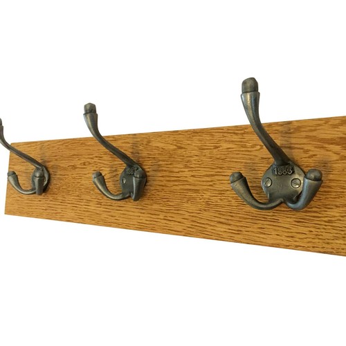 Solid oak vintage coat rack - coat,