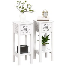 HOMCOM Bedside Table Set, End