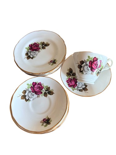Vintage english bone china red - english,