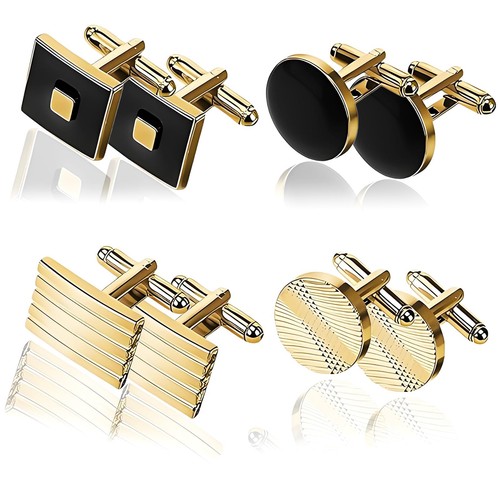 Pair gold cufflinks for - 4, men