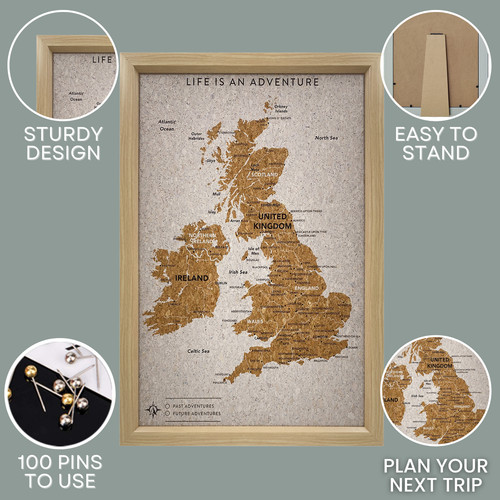 Travel map desk pin maps - travel,