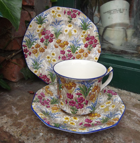 Vintage 1930s chintz royal - 1930s,