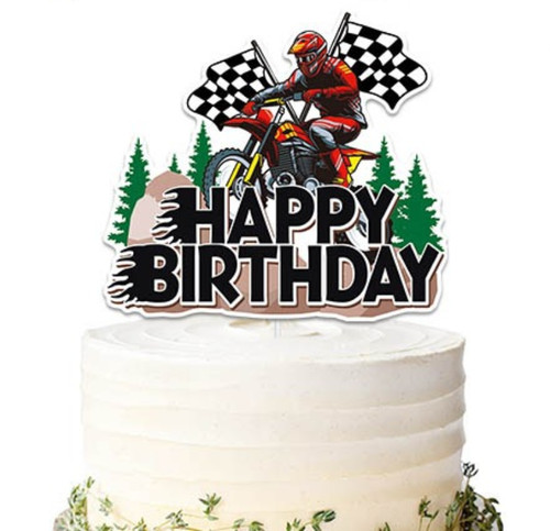 Motorbike cake topper birthday - cake,