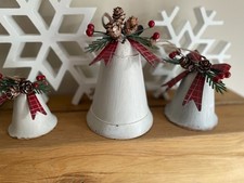 Set of 3 of White Metal Bells