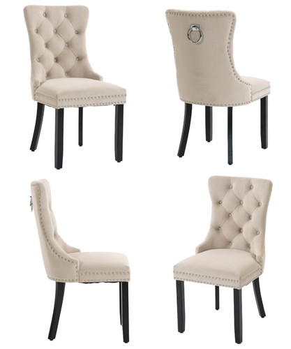 Beige salisbury velvet dining - beige,