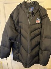 NFL Puffer Blue Coat Jacket Retro Reebok Onfield Y2K Blue Down Filled UK XL